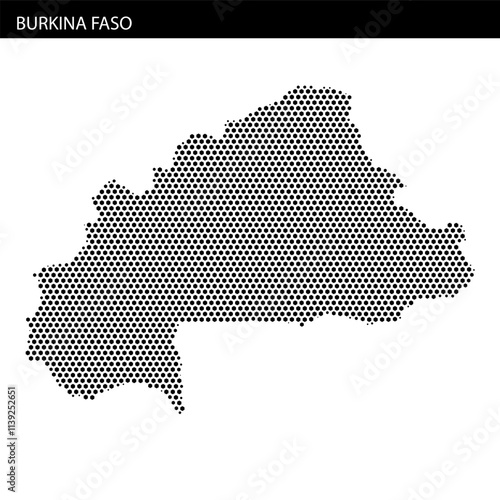 Burkina Faso map outline highlighting geographical features and boundaries