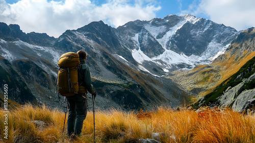 Fototapeta Naklejka Na Ścianę i Meble -  Hiker in the Tatra mountains