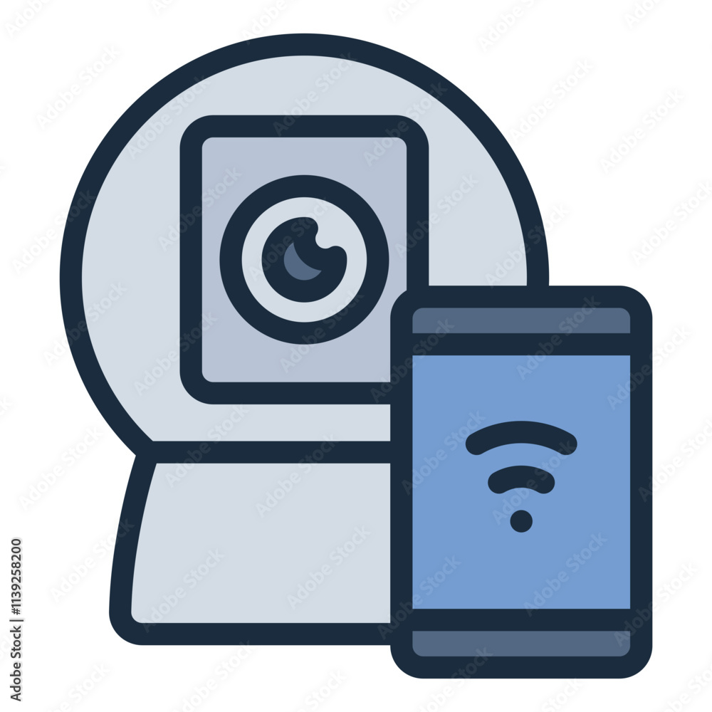 CCTV filled line icon for IoT based security and monitoring systems CCTV filled line icon for IoT based security and monitoring systems