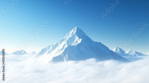 Wallpaper Mural Serene Snow-Capped Peak Above Clouds - Majestic Mountain Landscape Torontodigital.ca