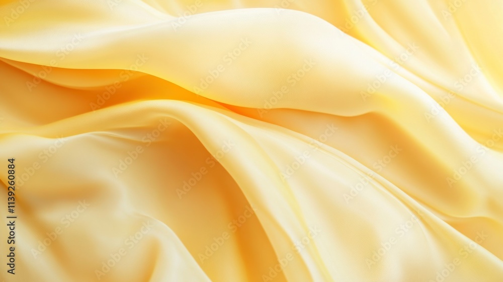 Smooth, Luxurious Light Yellow Silk Fabric Drape Smooth, Luxurious Light Yellow Silk Fabric Drape