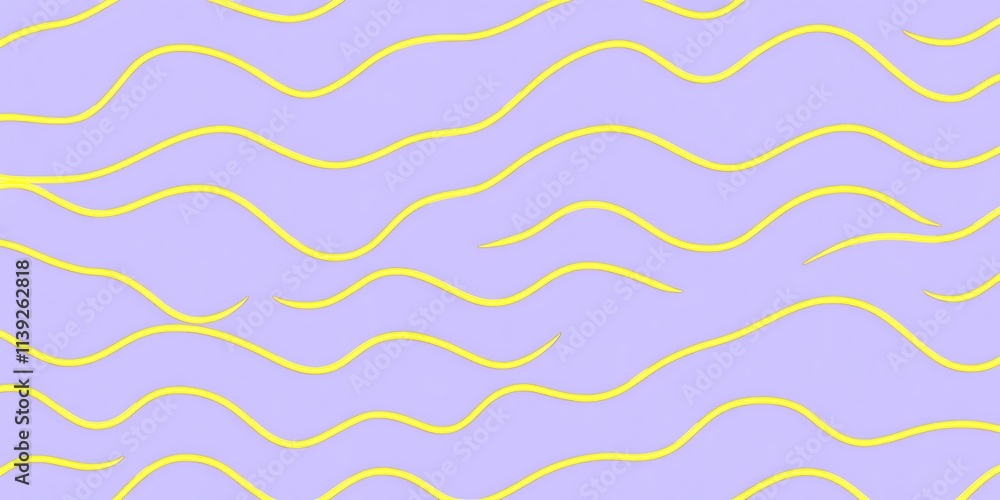 Obraz premium Abstract wavy lines pattern on pastel purple background.