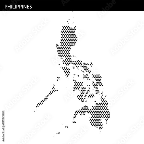 Filipina map illustration showcasing the geographical outline of the Philippines