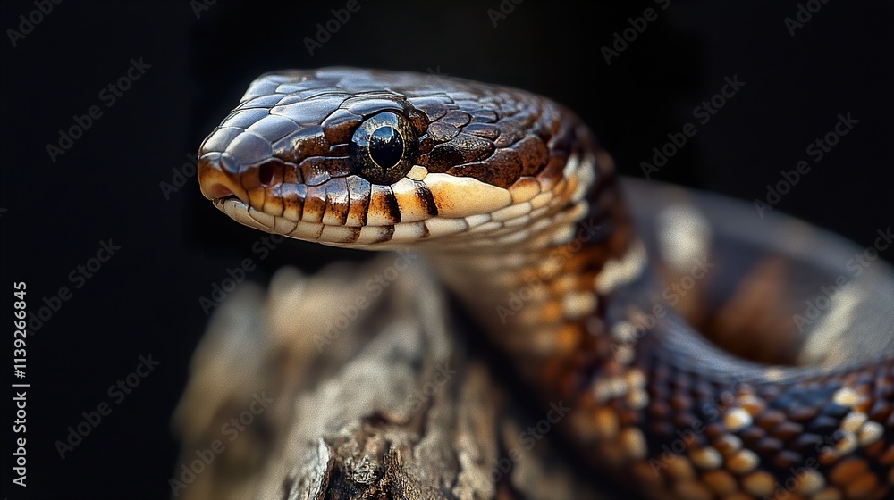 Close-up of a Snake's Head: A Detailed Look at Nature's Beauty Close-up of a Snake's Head: A Detailed Look at Nature's Beauty