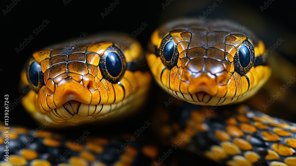 Obraz premium Close-up of Two Snakes: Wildlife Photography