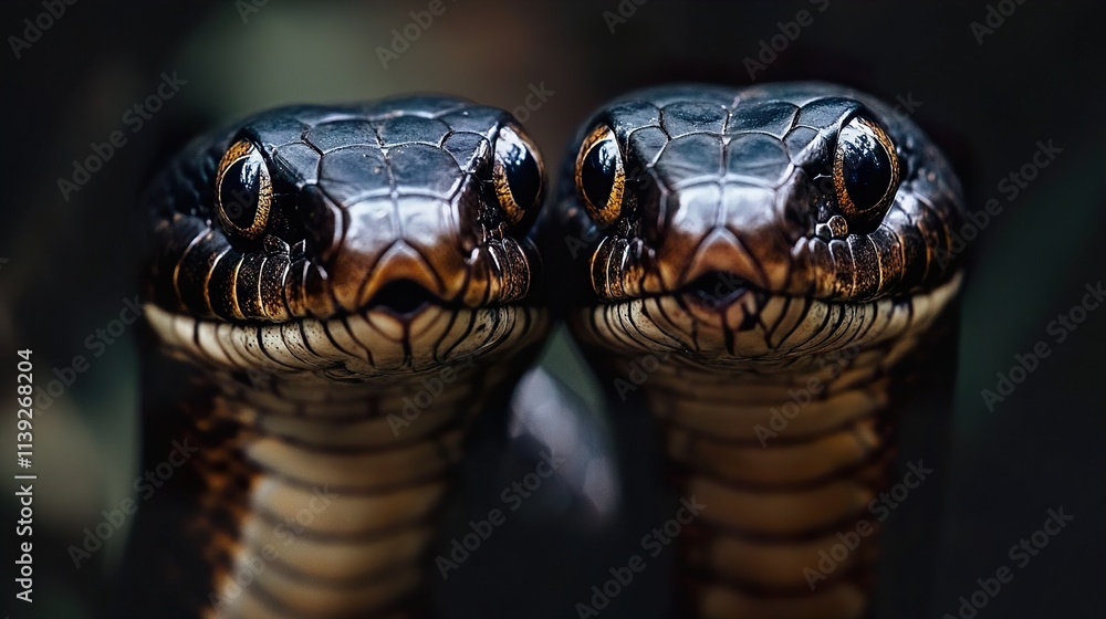 Fototapeta premium Closeup of Two Snakes: Wildlife Photography