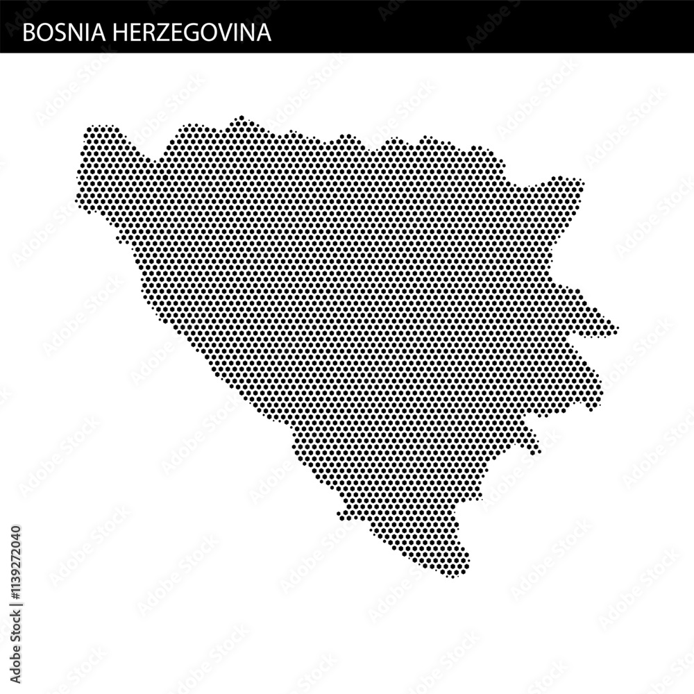 Map of Bosnia Herzegovina created with a dot pattern design Map of Bosnia Herzegovina created with a dot pattern design