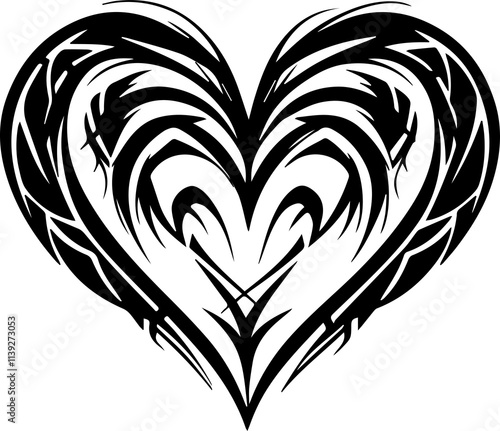 Tribal Heart Designs: Bold, intricate patterns featuring hearts inspired by tribal art for unique designs