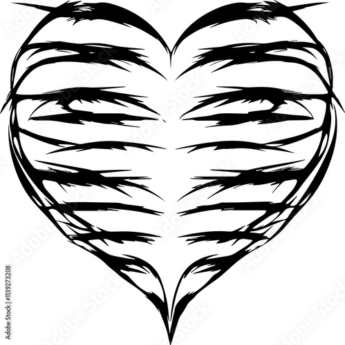 Tribal Heart Designs: Bold, intricate patterns featuring hearts inspired by tribal art for unique designs