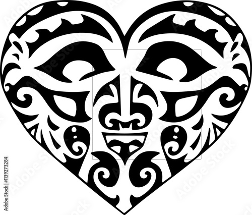 Tribal Heart Designs: Bold, intricate patterns featuring hearts inspired by tribal art for unique designs