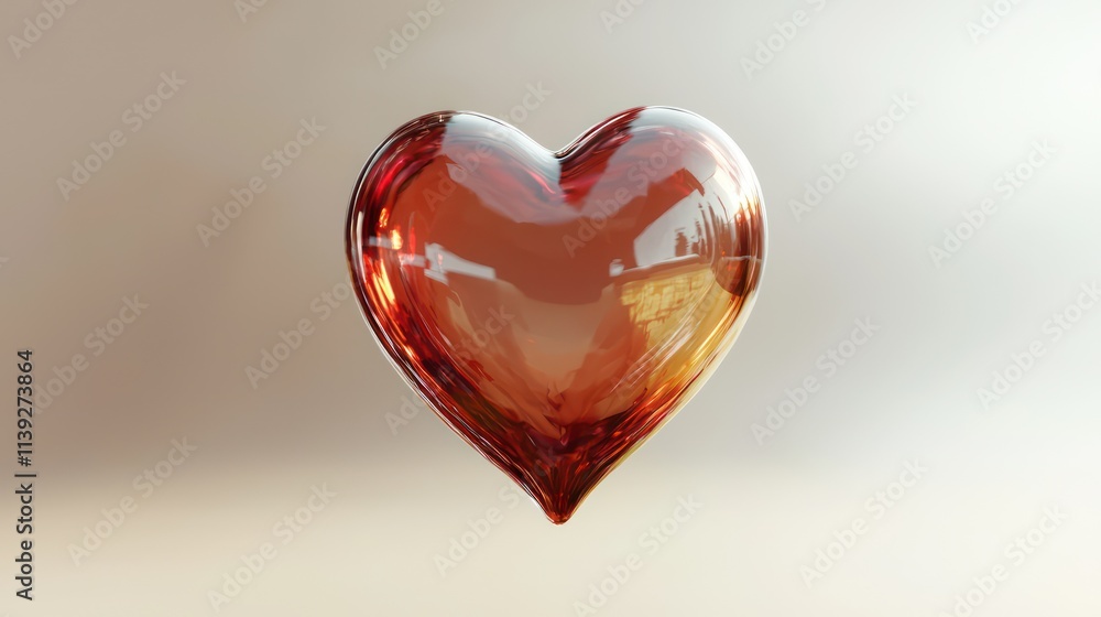 A floating clear heart against a soft neutral backdrop, modern and clean design. A floating clear heart against a soft neutral backdrop, modern and clean design.