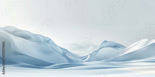 Wallpaper Mural Abstract Blue Mountain Landscape: Serene Minimalist Digital Art Torontodigital.ca