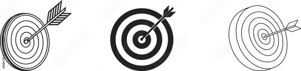 Set of bullseye target symbol, vector illustration. Set of bullseye target symbol, vector illustration.