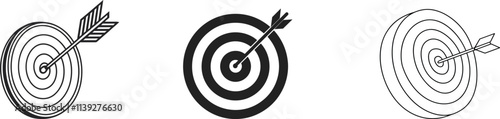 Set of bullseye target symbol, vector illustration.