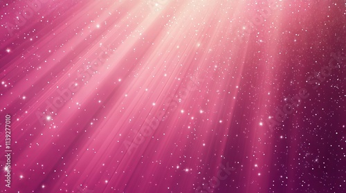 Glittering pink vector background with radiant light rays, delicate sparkles, and scattered stars creating a dreamy, luminous atmosphere photo