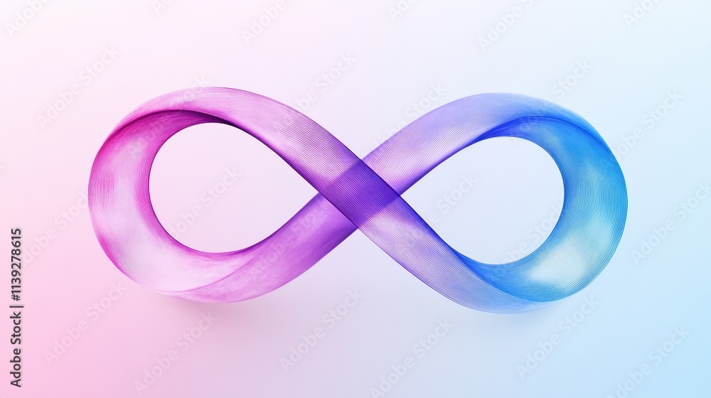 Ethereal Infinity Loops in Soft Watercolor Style Ethereal Infinity Loops in Soft Watercolor Style