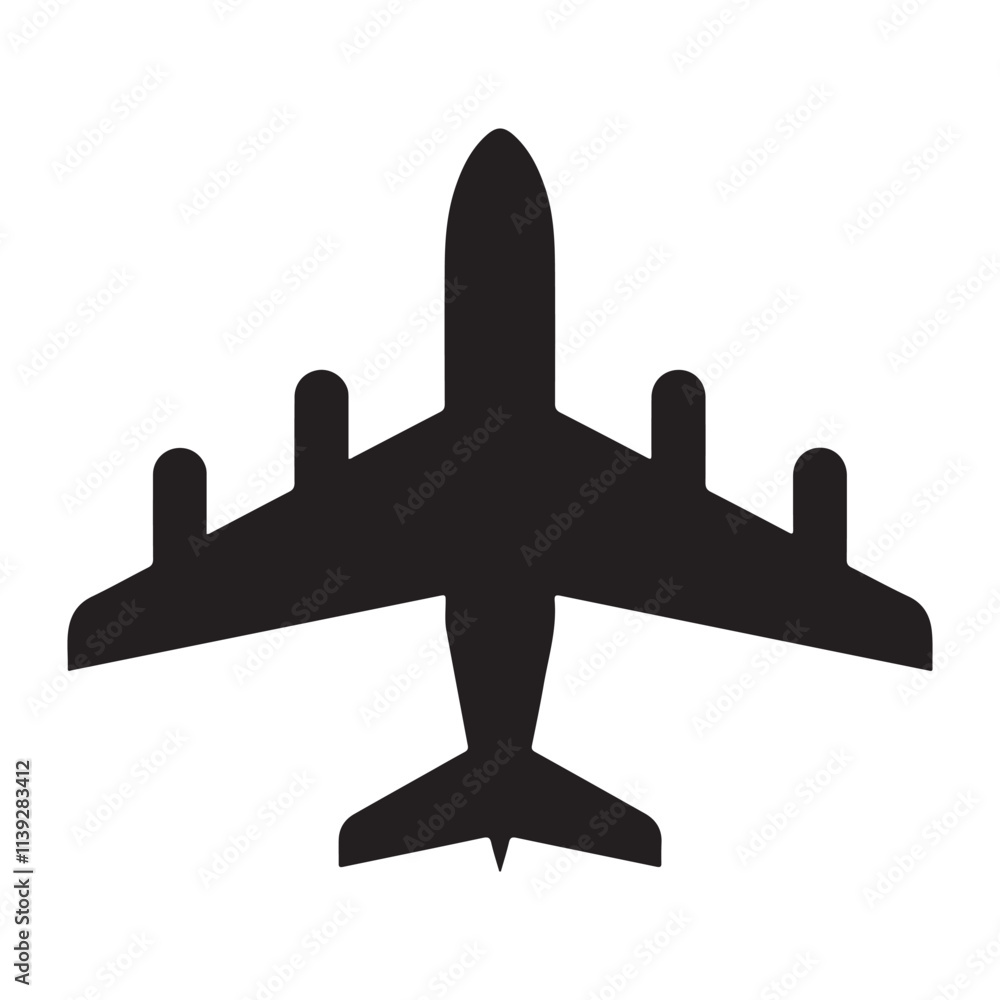 Airplane vector illustration silhouette. Pane icon, Sign, symbol on white background. Airplane vector illustration silhouette. Pane icon, Sign, symbol on white background.
