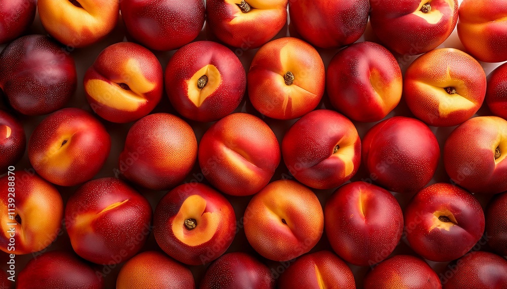 Flat Lay Top View of Bright Ripe Fragrant Orange Nectarine Fruit as Background Flat Lay Top View of Bright Ripe Fragrant Orange Nectarine Fruit as Background