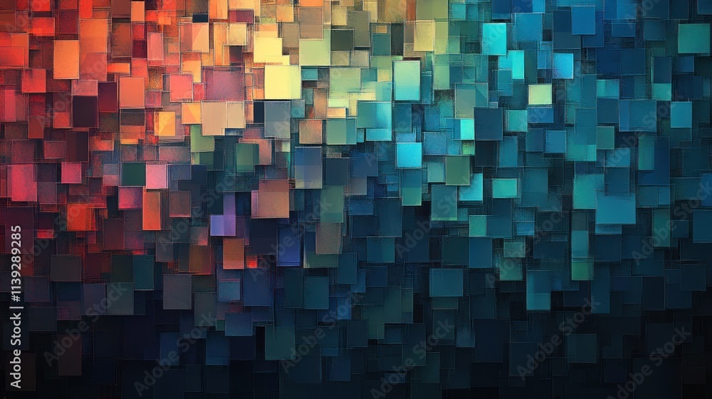 Abstract Colorful Square Mosaic: A Digital Art Piece Abstract Colorful Square Mosaic: A Digital Art Piece