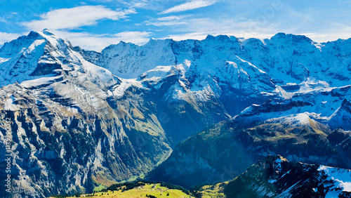 Wallpaper Mural Snow covered mountains of three famous Swiss mountain peaks, Eiger, Mönch and Jungfrau, Switzerland Torontodigital.ca
