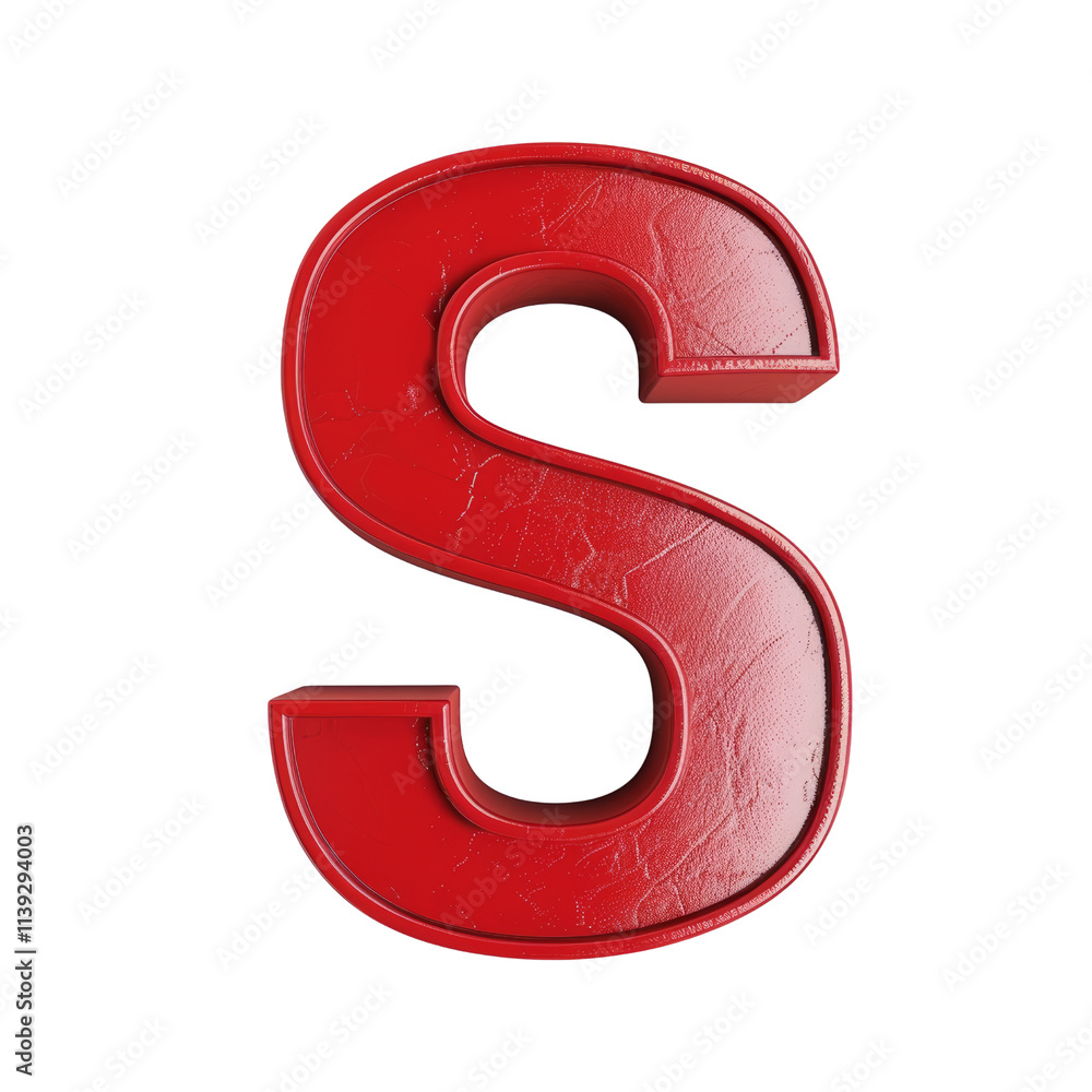 Bold Red Letter S with Textured Surface for Super Sale Promotions and Marketing Campaigns Bold Red Letter S with Textured Surface for Super Sale Promotions and Marketing Campaigns