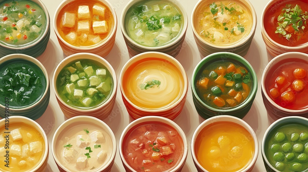 Aromatic and Colorful Soup Collection: A Culinary Delight Aromatic and Colorful Soup Collection: A Culinary Delight