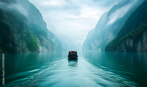 Wu gorge scenic view the second of the three gorges with Yangtze river photo