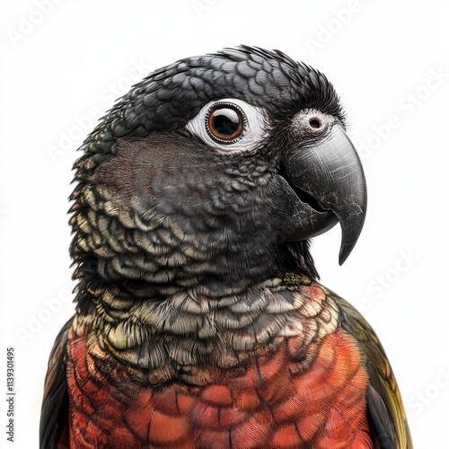 Photo of a parrot, isolated on a white background, parrot Generative A photo