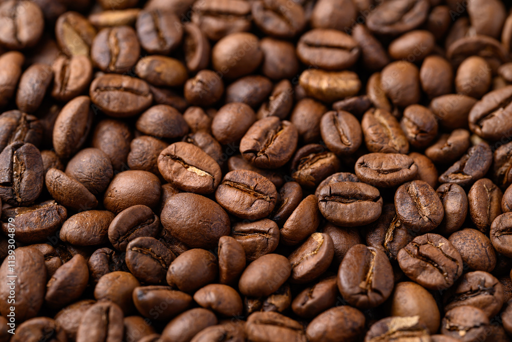 Roasted coffee beans background, Arabica coffee Roasted coffee beans background, Arabica coffee