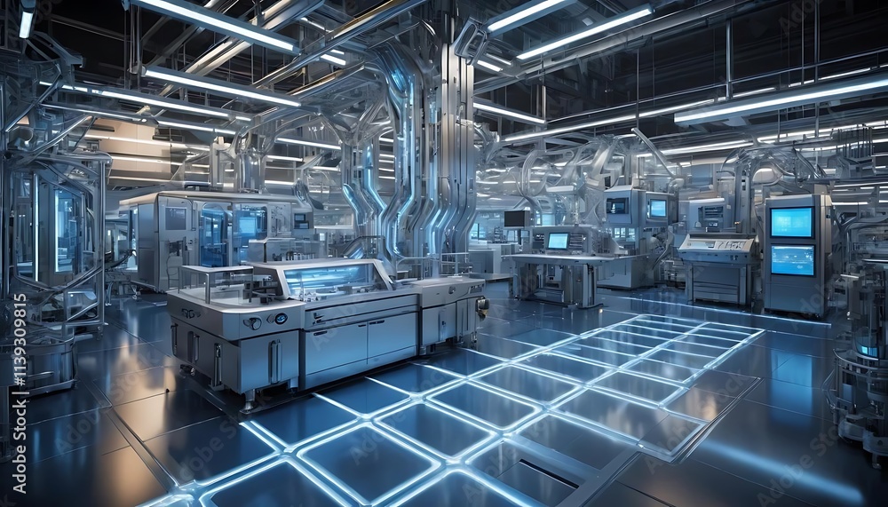 Futuristic Food Processing Facility Advanced Culinary Technology Futuristic Food Processing Facility Advanced Culinary Technology