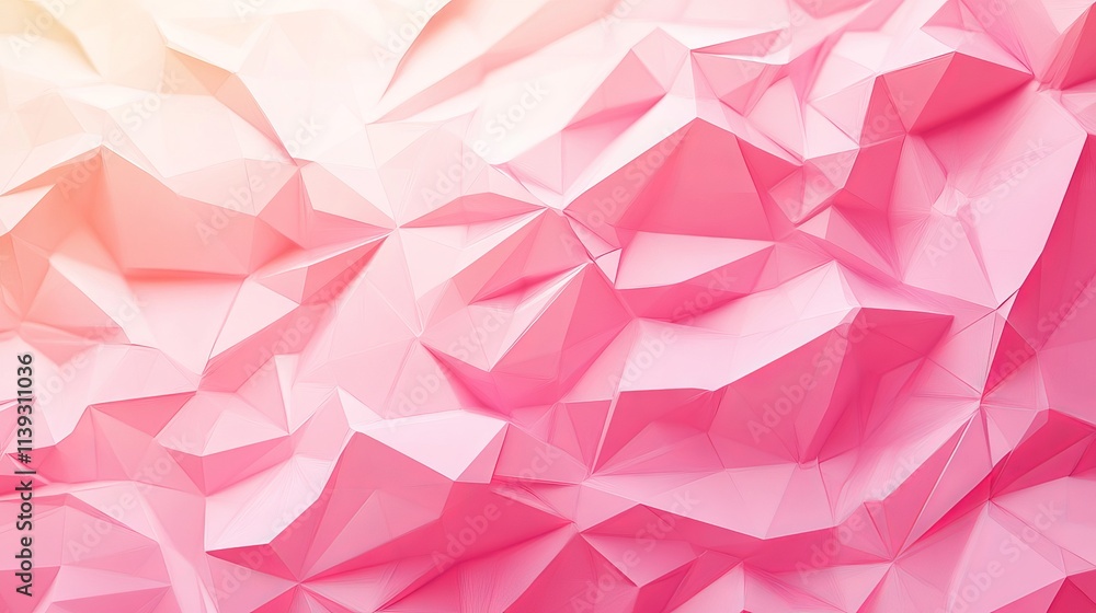 Fototapeta premium Vibrant abstract low poly pink background with geometric shapes and soft gradients for creative projects