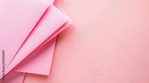 Intricate folded pink paper art displayed on soft pink background – elegant origami style texture for creative design and craft projects