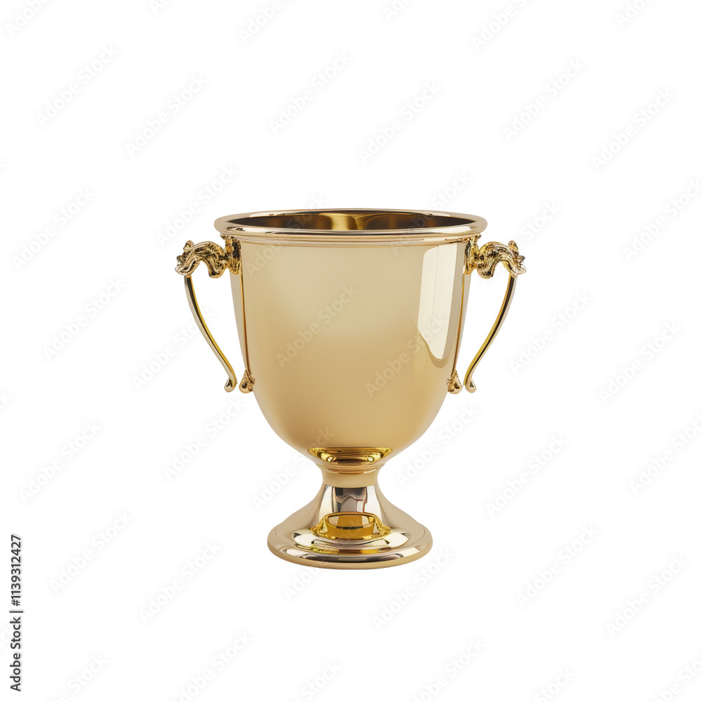 Golden Trophy Symbolizing Achievement and Success in Winning Award Concept on Isolated Background Golden Trophy Symbolizing Achievement and Success in Winning Award Concept on Isolated Background