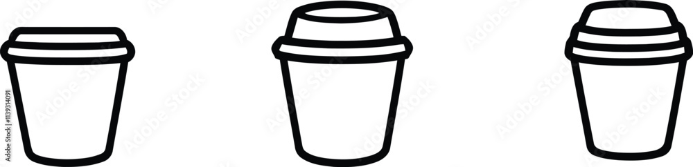 Cup outlined vector isolated on white Cup outlined vector isolated on white