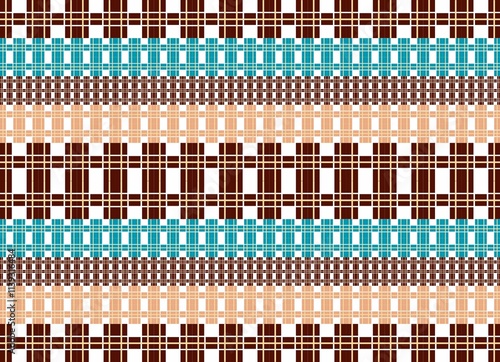 Modern Plaid Harmony :A bold and contemporary plaid design featuring structured geometric patterns  This pattern ideal for textiles, backgrounds, wrapping paper, and digital projects
