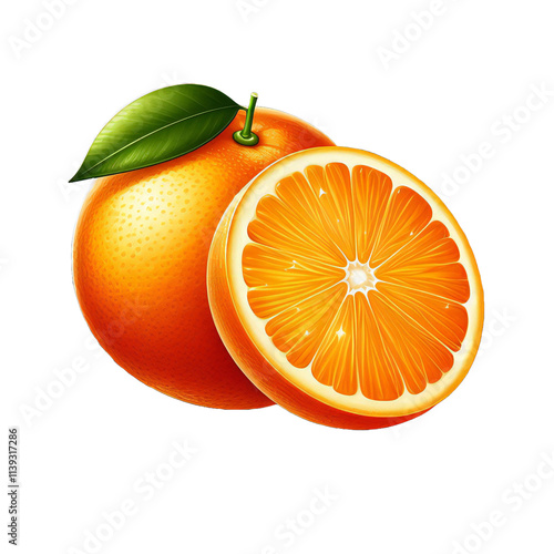 orange with leaf