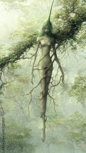 fruit of a maiden is shaped like a beautiful young woman a mythical tree bearing fruits in the shape of a girl in the legendary Himavanta forest.