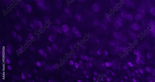 Defocused violet. Glimmering surface. Iridescent flare twinkle atmospheric shiny background with uneven glitter effect glowing sparkling circle spots.