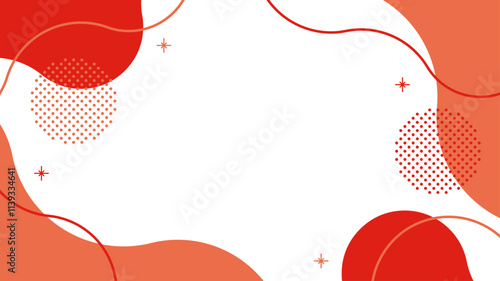 抽象的　フレーム　赤　シンプル　ベクター