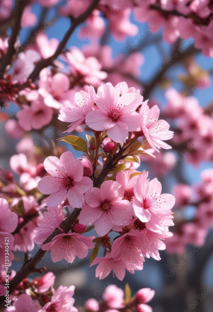 Close-up of vibrant pink blossoms, soft focus, floral, wallpaper, macro Close-up of vibrant pink blossoms, soft focus, floral, wallpaper, macro
