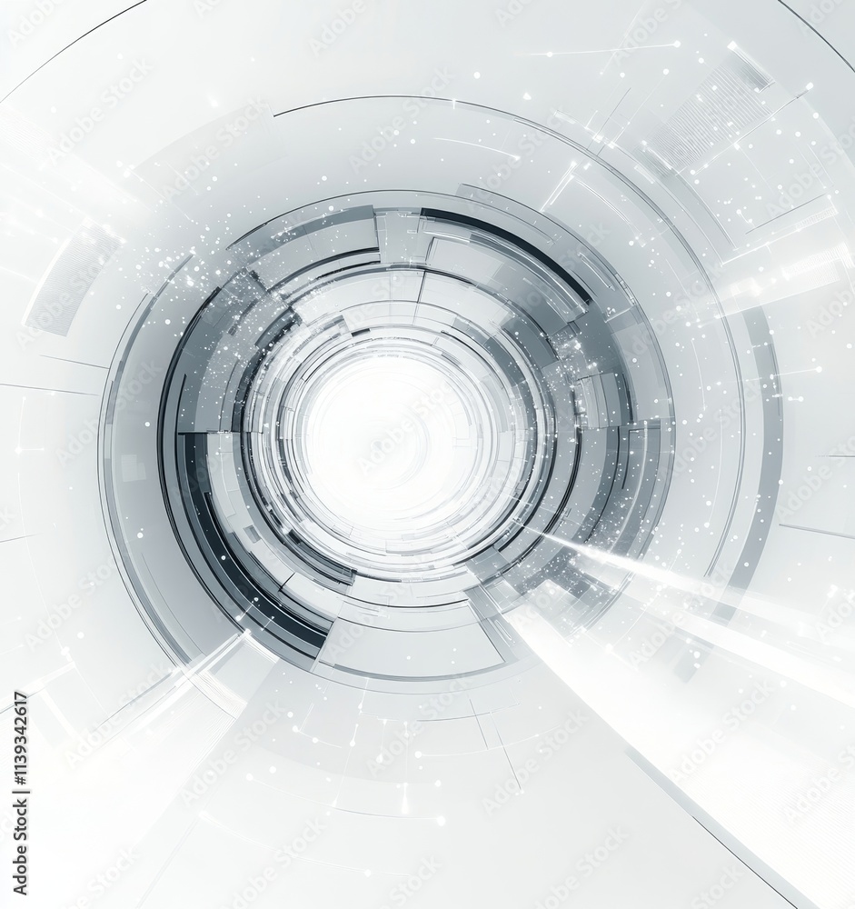 Obraz premium Abstract White Technology Digital Background, Generative AI