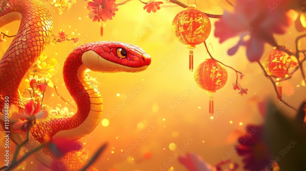 Chinese new year 2025 concept,Red snake flat lay top view, Happy Chinese new year with Red envelope and gold ingot,blessing, wealth on red background with copy space for your text. Chinese new year 2025 concept,Red snake flat lay top view, Happy Chinese new year with Red envelope and gold ingot,blessing, wealth on red background with copy space for your text.