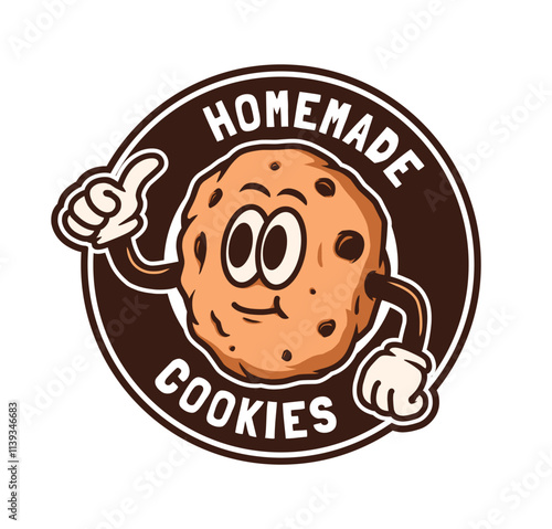 Homemade cookies logo mascot, vector design