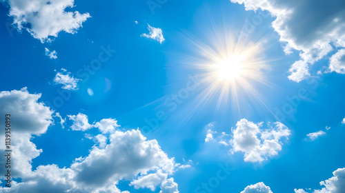 Bright blue sky with light clouds