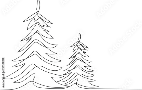 One continuous line drawing Santa Claus on reindeer and sled. concept for Christmas and New Year. vector illustration. Vector illustration