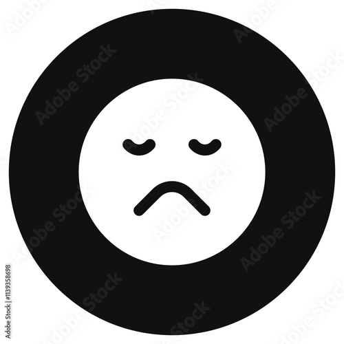 Editable frown, sad expression emoticon vector icon. Part of a big icon set family. Part of a big icon set family. Perfect for web and app interfaces, presentations, infographics, etc