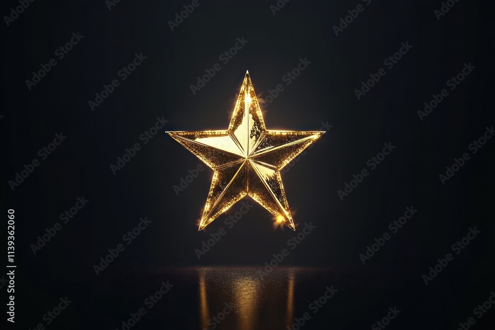 Golden Star - Isolated 3D Rendering Golden Star - Isolated 3D Rendering