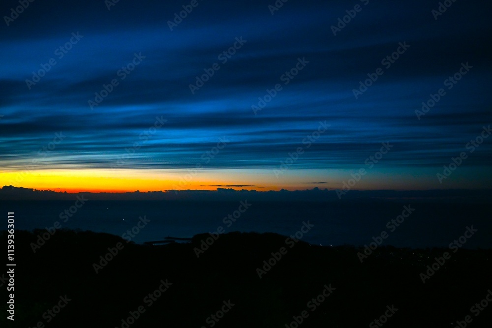 A fantastic scene of the magic hour before dawn. A background material of a beautiful natural phenomenon. A fantastic scene of the magic hour before dawn. A background material of a beautiful natural phenomenon.