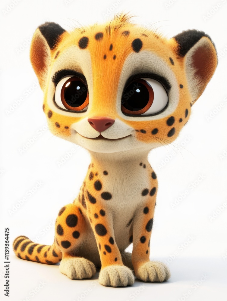 Cute cheetah on simple background Cute cheetah on simple background