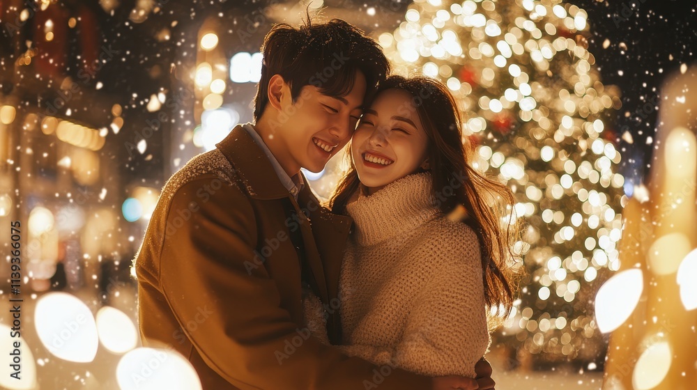Young couple blowing Snow in winter park with Snow,Winter holidays concept,Young woman winter portrait,winter fairy tale,happy vacation,romantic,winter season,space for text. Young couple blowing Snow in winter park with Snow,Winter holidays concept,Young woman winter portrait,winter fairy tale,happy vacation,romantic,winter season,space for text.